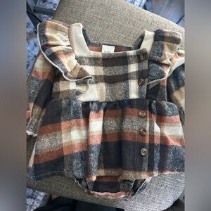 Plaid Button-Up Kids One Piece